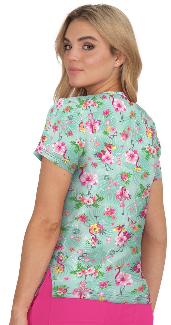 Blouse médicale Koi Leslie Top Summer Flamingo !!! Flamands Roses